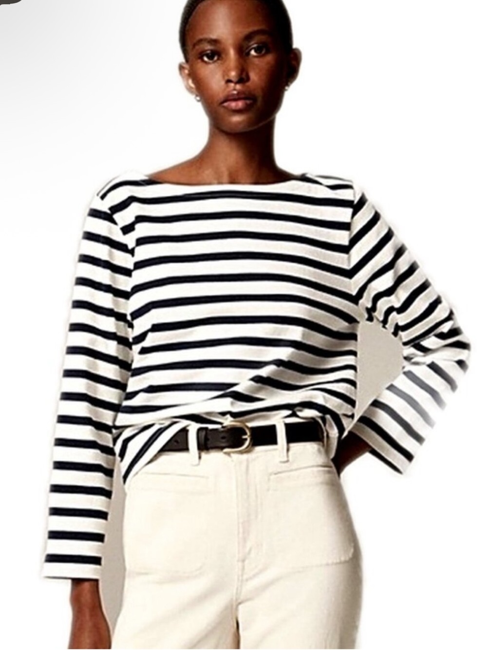 J.Crew Classic Fit mariner boatneck in Blue & White Size Medium NWT